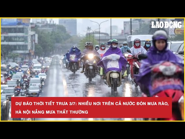Dự Báo Thời Tiết Ngày 3/7/2025: Hà Nội Mưa Rào, Nhiệt Độ Từ 24-31 Độ C